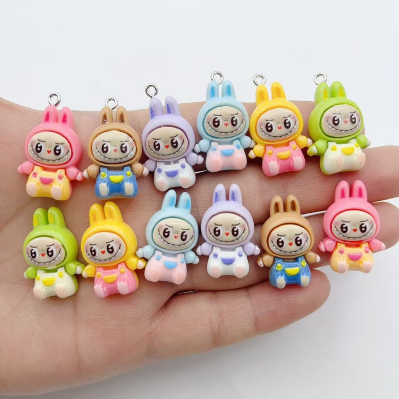 Party Games Shop - 10Pcs Gantungan Resin Rumah Stroberi Kelinci
