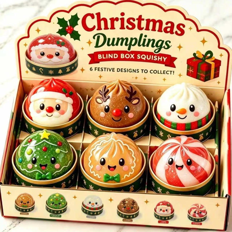 Party Games New Year - Kotak Mainan Squishy Dumpling Natal Isi